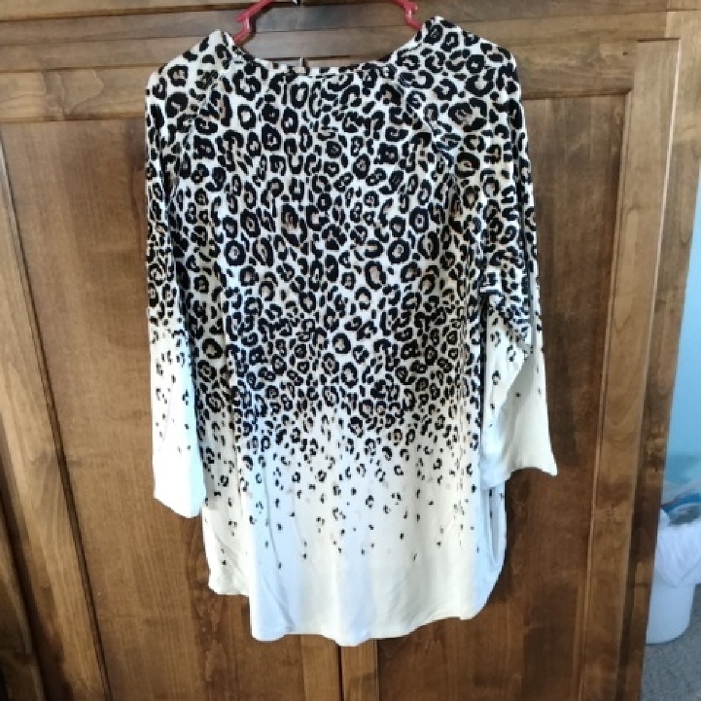 Multiples Leopard Print Crew Neck Sweater - Picture 2 of 2